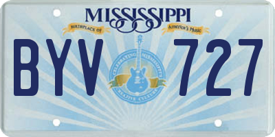 MS license plate BYV727