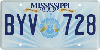 MS license plate BYV728