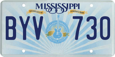 MS license plate BYV730