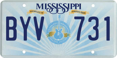MS license plate BYV731