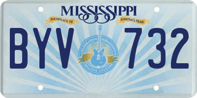 MS license plate BYV732