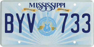 MS license plate BYV733