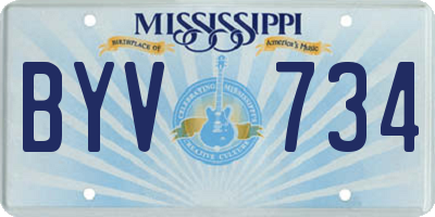 MS license plate BYV734