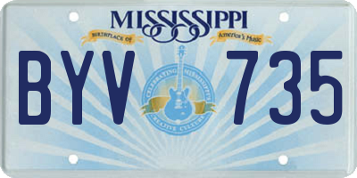 MS license plate BYV735