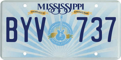 MS license plate BYV737