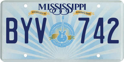 MS license plate BYV742