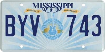 MS license plate BYV743