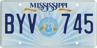 MS license plate BYV745