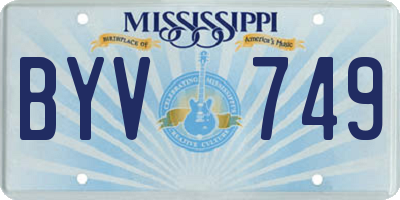 MS license plate BYV749
