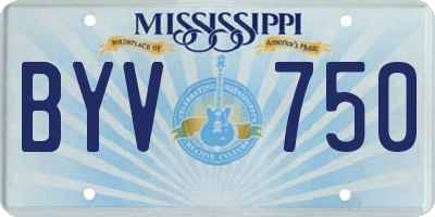 MS license plate BYV750