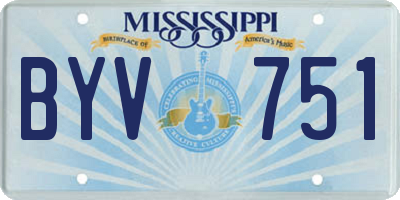 MS license plate BYV751