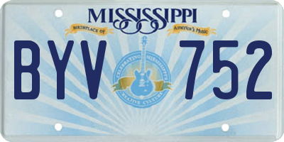 MS license plate BYV752