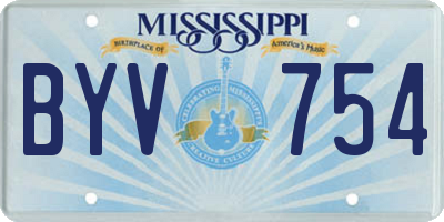 MS license plate BYV754
