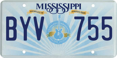 MS license plate BYV755