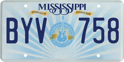 MS license plate BYV758