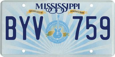 MS license plate BYV759