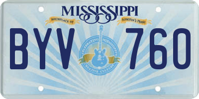 MS license plate BYV760