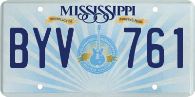 MS license plate BYV761