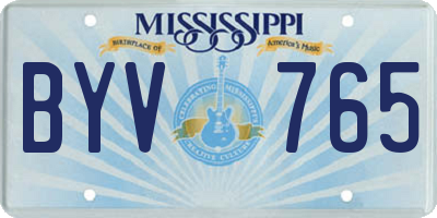 MS license plate BYV765