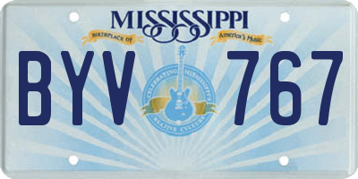 MS license plate BYV767