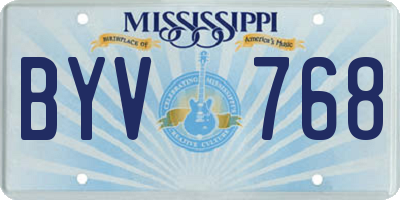 MS license plate BYV768