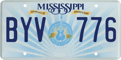 MS license plate BYV776