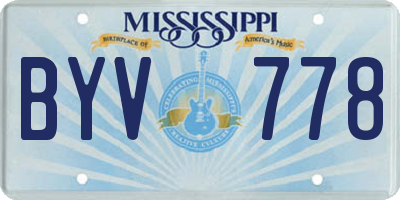 MS license plate BYV778