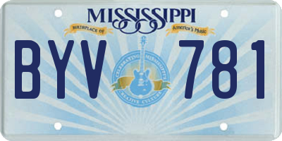 MS license plate BYV781