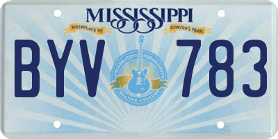 MS license plate BYV783