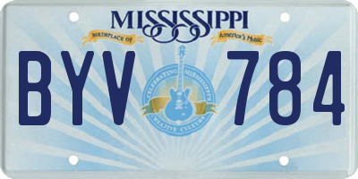 MS license plate BYV784