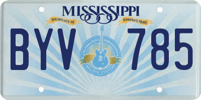 MS license plate BYV785