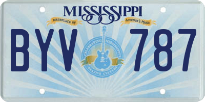 MS license plate BYV787
