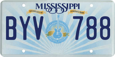 MS license plate BYV788