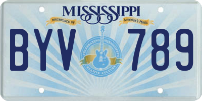 MS license plate BYV789