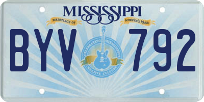 MS license plate BYV792