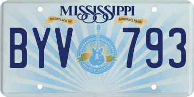MS license plate BYV793
