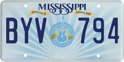 MS license plate BYV794