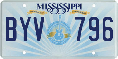 MS license plate BYV796