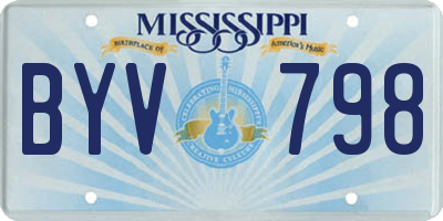 MS license plate BYV798