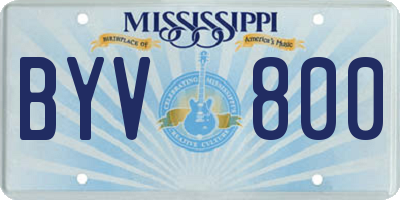 MS license plate BYV800