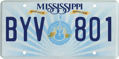 MS license plate BYV801