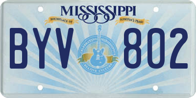 MS license plate BYV802