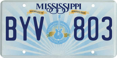 MS license plate BYV803