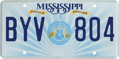 MS license plate BYV804