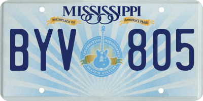 MS license plate BYV805