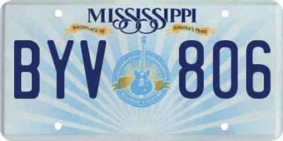 MS license plate BYV806