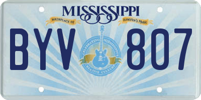 MS license plate BYV807