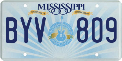 MS license plate BYV809