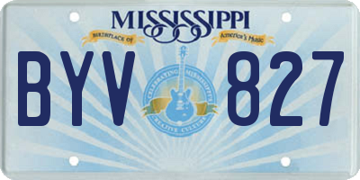 MS license plate BYV827