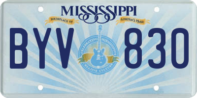 MS license plate BYV830